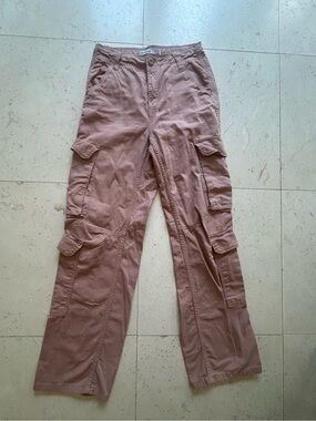 Bershka Women’s Cargo Pants - Dusty Rose